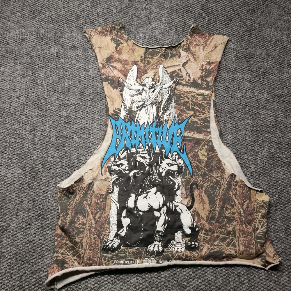 Men's GRUNGE Emo Street Work Out Camo XL Muscle T Gym Athletic Lifting Primitive